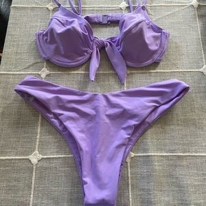 Blackbough Swim lavender high waisted bikini.